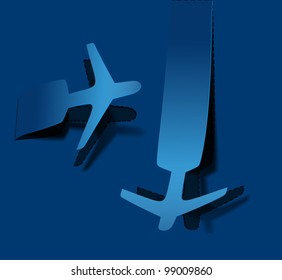 vector label airplanes in flight icons element design.