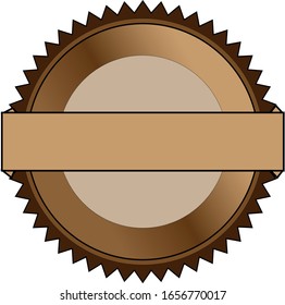 Vector label for award with middle ribbon