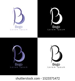 Vector label of B. Logo of any Brand with B Mascot. Vector illustration.