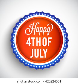 Vector label or badge of 4th of july independence day.
