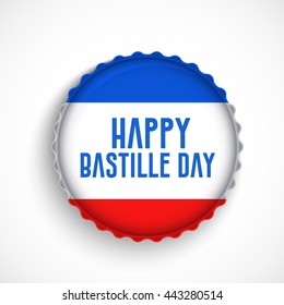 Vector label or badge for the French National Day.Happy Bastille Day.