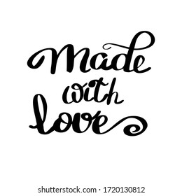 Vector label and badge with hand-lettering type - made with love stamp for homemade products and shops