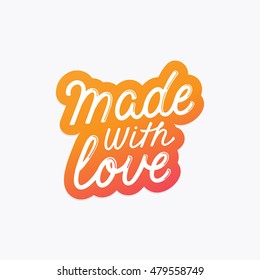 Vector label and badge with hand-lettering type - made with love stamp for homemade products and shops