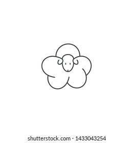 Vector label or badge sheep animal. Symbol of wool