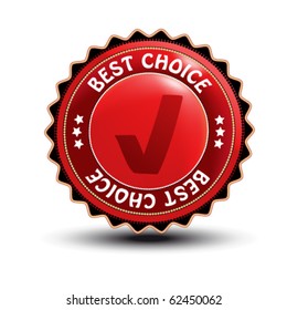 Vector label - best choice with checkmark tick