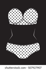 Vector Label with bra and underwear
