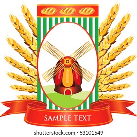 Vector label bread