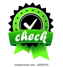 Vector label check green