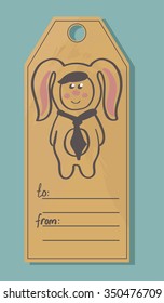 Vector label with child for your design.
