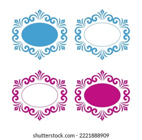 Diseño de etiquetas vectoriales. Elegantes marcos ornamentales.