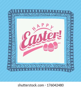 vector label design typographic elements of easter holiday ideal as template for greeting postcard satisfied vacation eggs spring holiday background scene grin beauty banner laughing medal prize lette