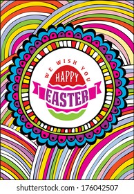 Vector label design typographic elements of easter holiday. Perfect as template for greeting card