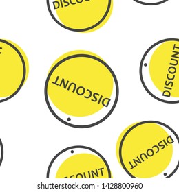 Vector label discount seamless pattern on a white background.