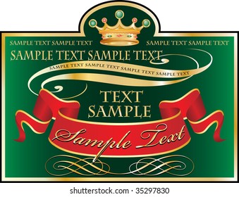 vector label for diverse products like food, beverages, cosmetics etc. with sample text in different layer