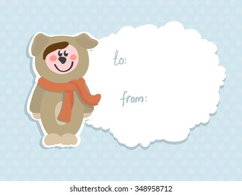 Vector label with the dog for your design
