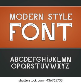 Vector label font, modern style.