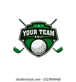 Vector label of golf. Logo of golf championship. Vector logo design illustration download
