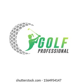 Vector label of golf. Logo of golf championship. Vector illustration.
