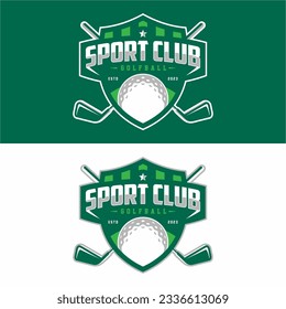 Etiqueta vectorial del golf. Logo del campeonato de golf. Ilustración vectorial.