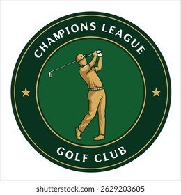 Vector label of golf. Logo of golf championship