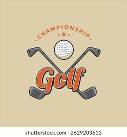 Vector label of golf. Logo of golf championship