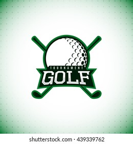 Vector Label Of Golf Tournament. Logo Of Golf Championship. Vector Illustration.