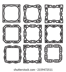 Vector label hand drawing styles doodle line isolated white background