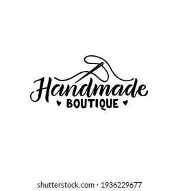 Vector label with hand-lettering type. Handmade logotype or stamp for homemade products and shops.