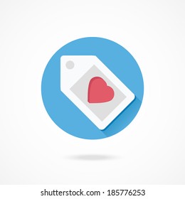 Vector Label with Heart Shape Icon