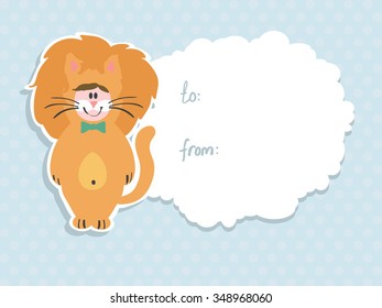 Vector label with a lion for your design