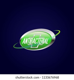 Vector label or logo Anti bacterial, protection or antiseptic icon symbol, for  healthy product like as soap, toothpaste and mouthwash. It can use for logo or background