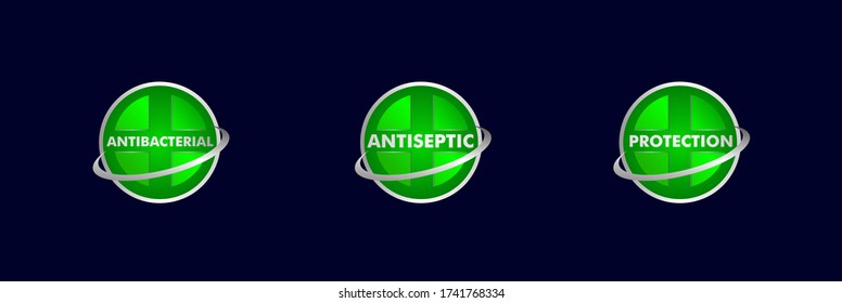 Vector Label oder Logo Anti bakterielle, Schutz oder antiseptisches Symbol, für gesunde Produkte wie Seife, Zahnpasta und Mundwasser. Es kann für Logo oder Hintergrund verwendet werden