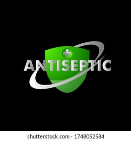 Vector label or logo Anti bacterial, protection or antiseptic icon symbol, for healthy product like as soap, toothpaste and mouthwash. It can use for logo or background