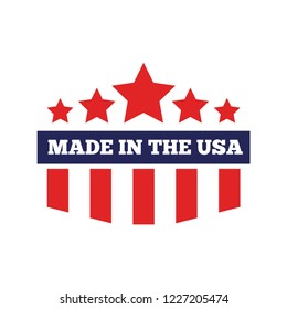 Vector label, logo, badge or sign made in USA