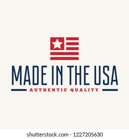 Vector label, logo, badge or sign made in USA