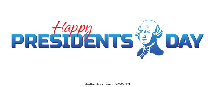 Vector label, logo or banner to Happy Presidents Day - National american holiday. Vector illustration isolated on white background. Perfect to use for advertising design and other creative projects