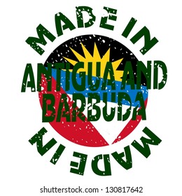 vector label Made in Antigua and Barbuda