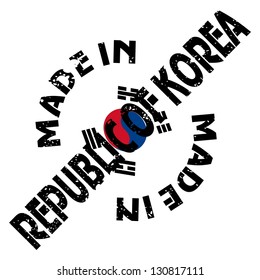 vector label Made in South Korea