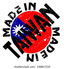 vector label Made in Taiwan