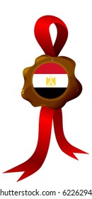 vector label with national symbols of  Egypt