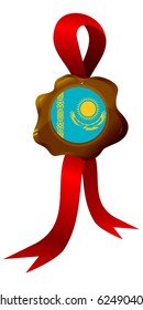 vector label with national symbols of Kazakhstan