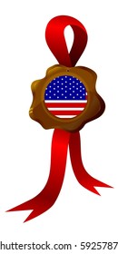 vector label with national symbols of USA