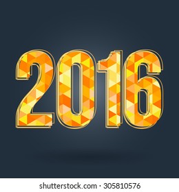 Vector label for the new 2016 mosaic of colored triangles