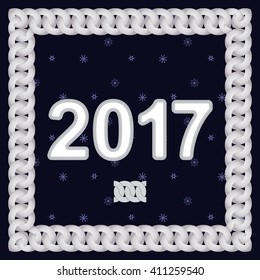 Vector label for the new 2017. Happy new year 2017 creative greeting card design. Year 2017 vector design element. 