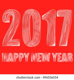 Vector label for the new 2017. Happy New 2017 year. 2017 Happy new year creative design for your greetings card, flyers, invitation, posters, brochure, banners, calendar