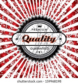 Vector label on a grungy background.