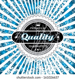 Vector label on a grungy background.