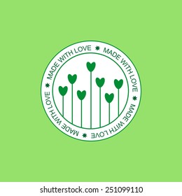 Vector label for organic products, food and cosmetics. Made with love.