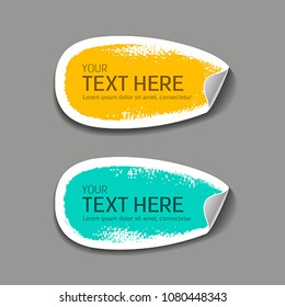 Vector Label paper brush stroke collections, illustration