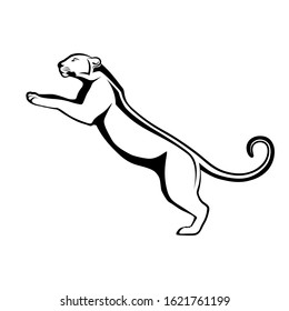 Vector label with a picture of leopard